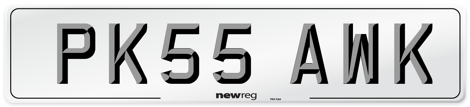 PK55 AWK Number Plate from New Reg